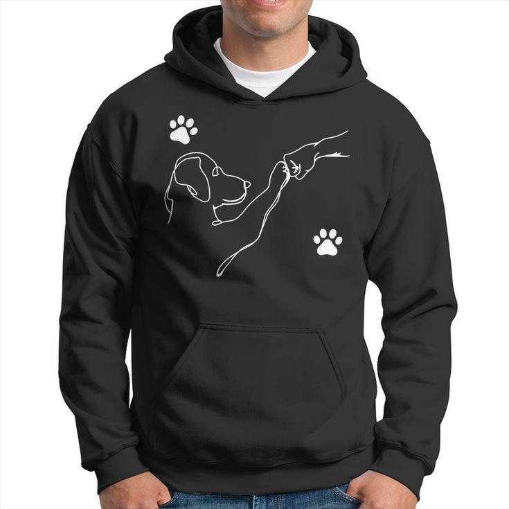 Dog And People Punch Hand Dog Friendship Fist Bump Dog's Paw Hoodie