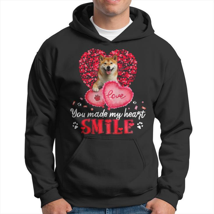 Dog Shiba Inu You Make My Heart Smile Shiba Inu With Heart Hoodie