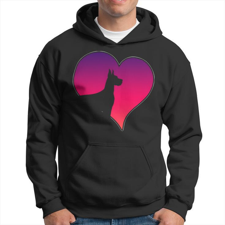 Dogs Great Dane Dog Pink Heart Love Gift For Women Hoodie