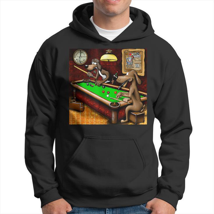 Dogs Playing Billiards  Hoodie