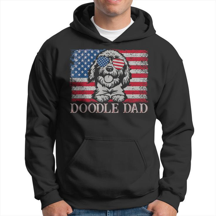 Doodle Dad Goldendoodle Dog American Flag 4Th Of July Gift For Mens Hoodie
