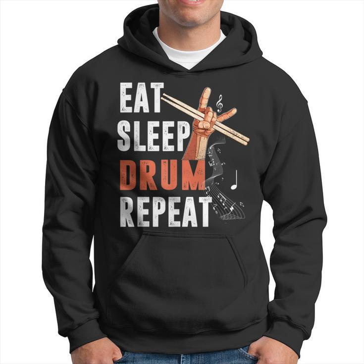 Drummer Eat Sleep Drum Repeat Drum Kit Musician Gifts Hoodie
