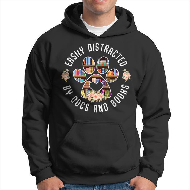Easily Distracted By Dogs & Books Animals Book Lover Animals Funny Gifts Hoodie