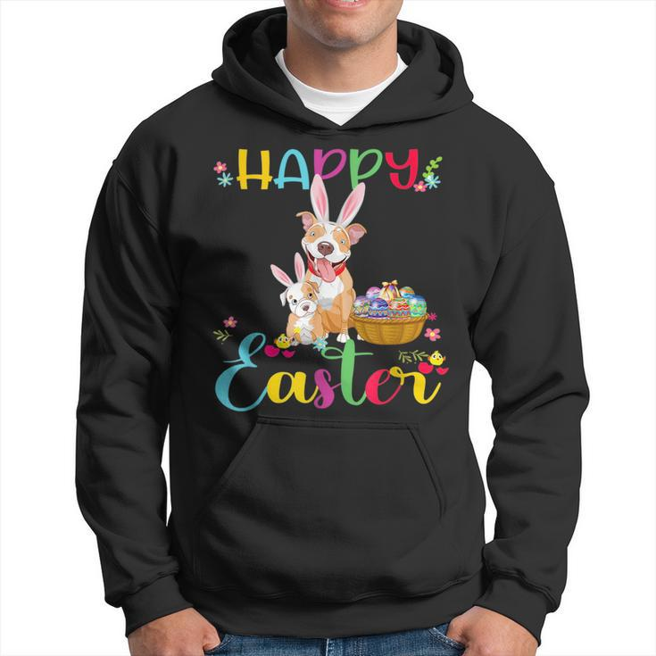 Easter Day Funny Pitbull Dog Puppy Wearing Rabbit Ears Gifts For Rabbit Lovers Funny Gifts Hoodie