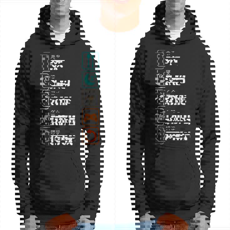 Eat Sleep Anime Gaming Repeat Funny Otaku Gamer  Hoodie