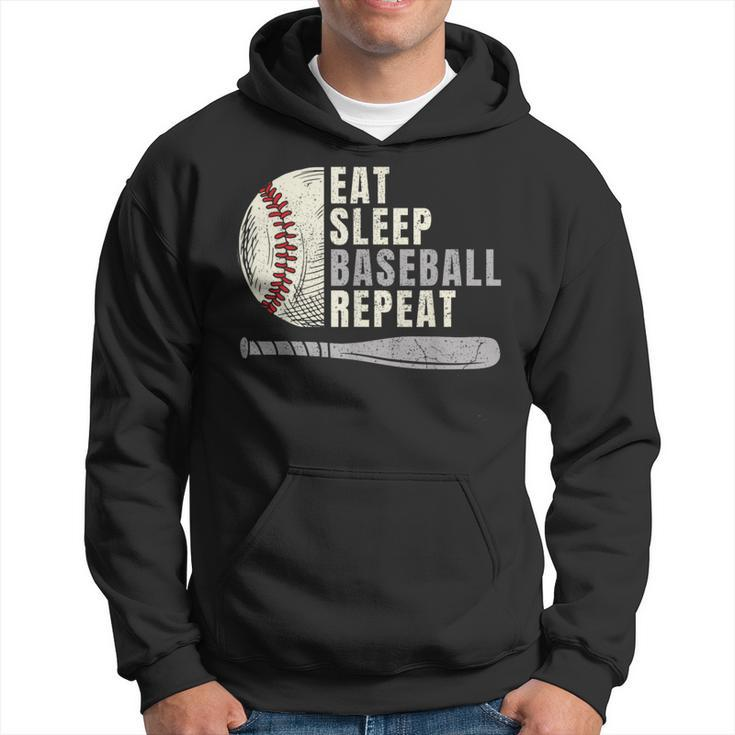 Eat Sleep Baseball Repeat Funny Baseball Player Baseball Funny Gifts Hoodie