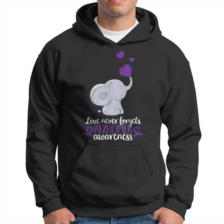 End Alz Love Never Forgets Alzheimer Awareness Hoodie