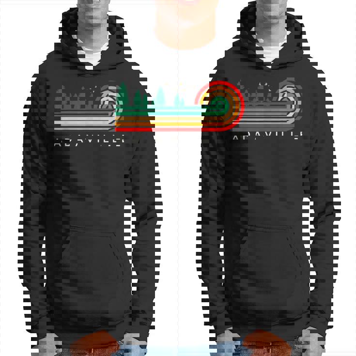 Evergreen Vintage Stripes Adaville Iowa Hoodie