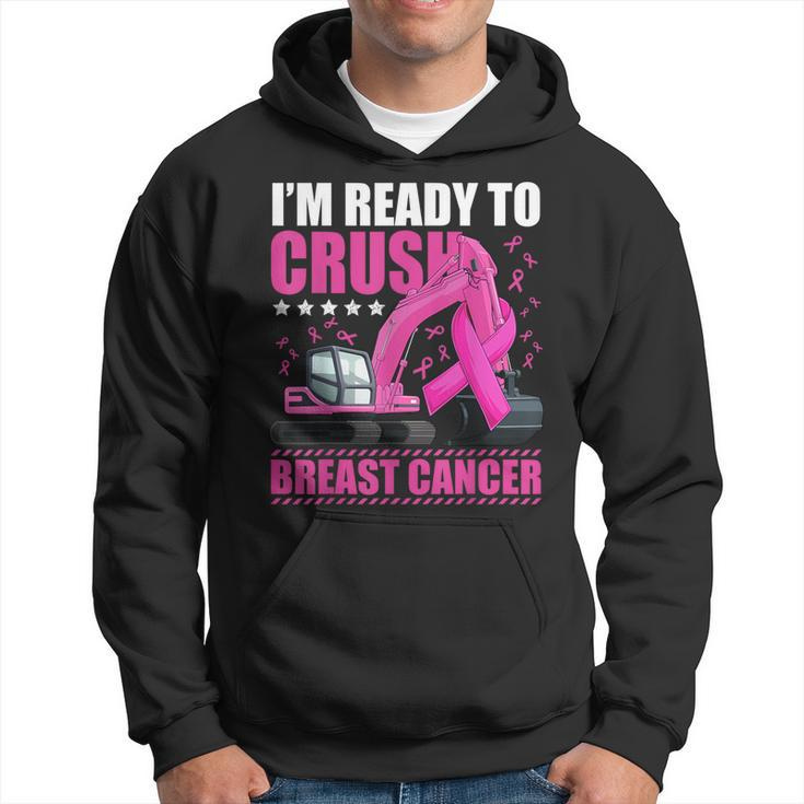 Excavator Crush Breast Cancer Awareness Pink Ribbon Boys Hoodie