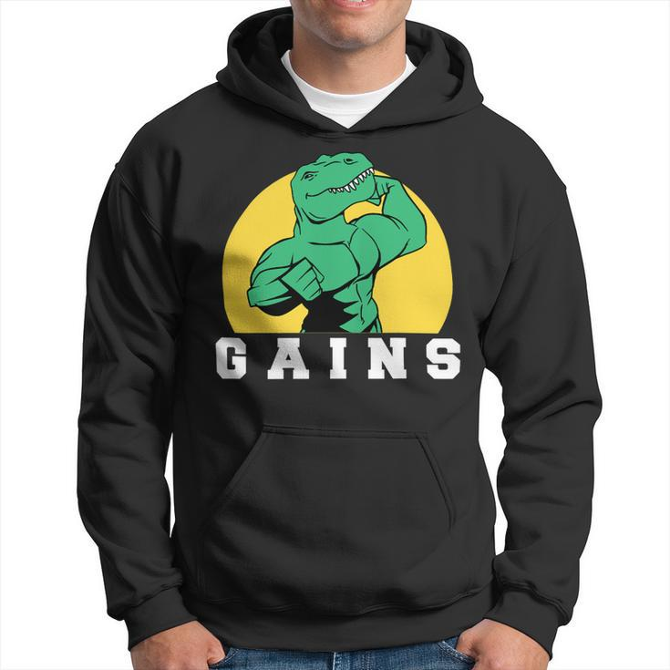 Exercise Motivation Trex Gains Gym Funny Dinosaur 2 Hoodie