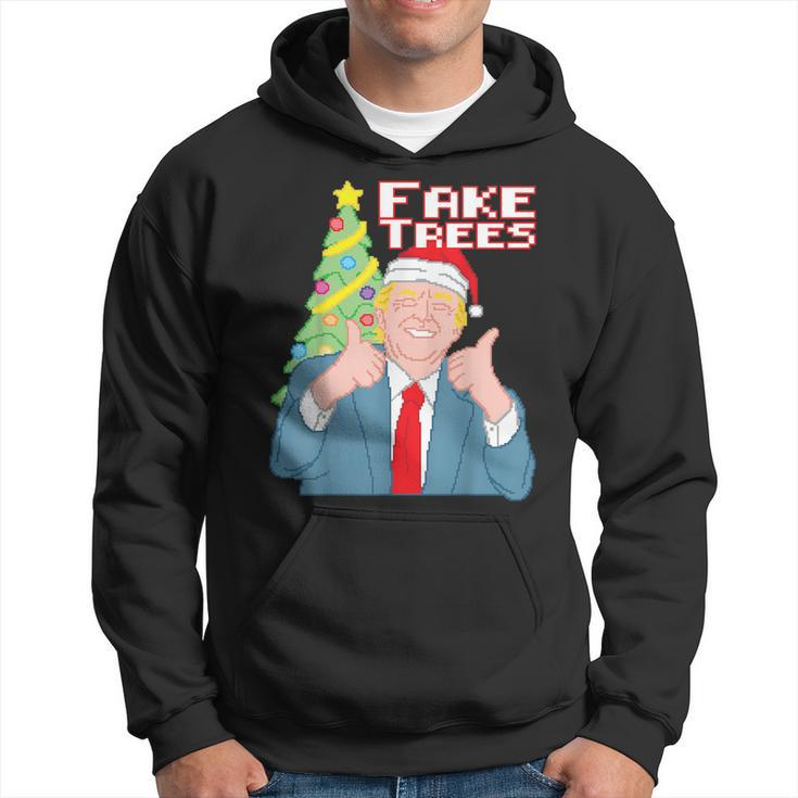 Fake Trees Us President Donald Trump Ugly Christmas Sweater Hoodie
