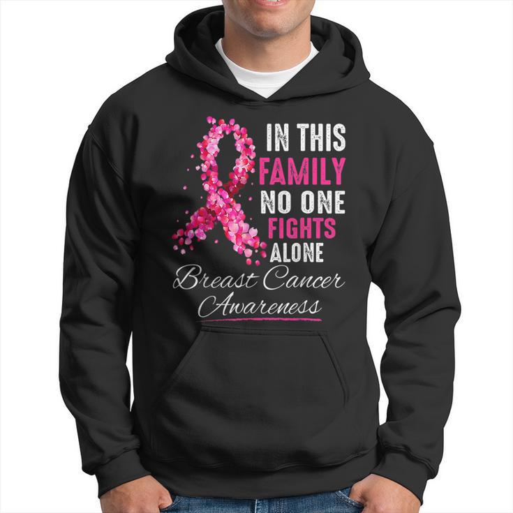 In This Family No One Fight Alone Breast Cancer Awareness Hoodie