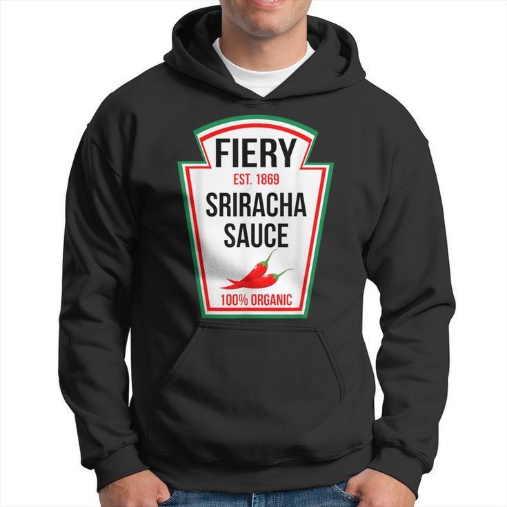 Fiery Sriracha Sauce Bottle Label Halloween Family Matching Hoodie Seseable UK