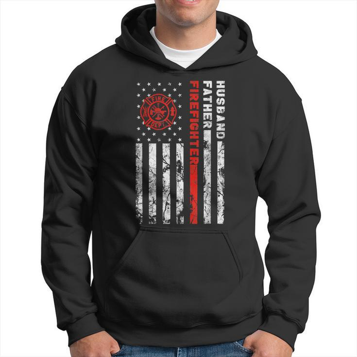 Firefighter Husband Father Fireman Fathers Day For Dad  Hoodie