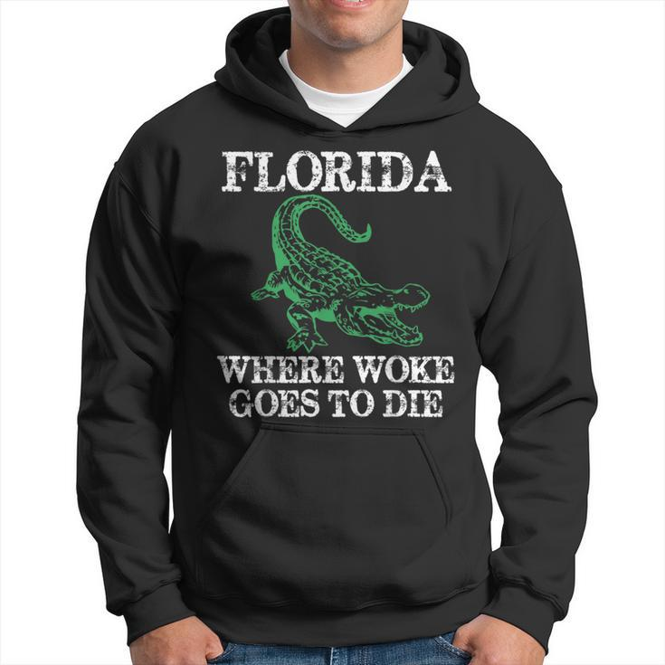 Florida Is Where Woke Goes To Die Crocodile Alligator  Hoodie