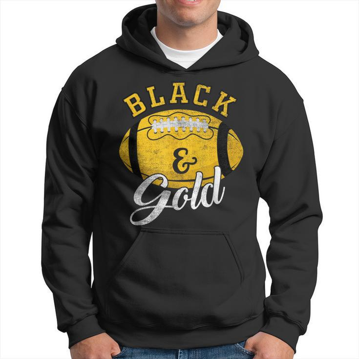 Football Game Day Black And Gold Costume For Football Lover Hoodie