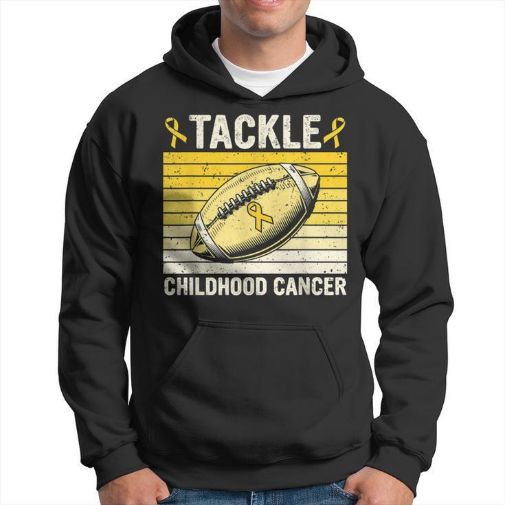 Football Tackle Childhood Cancer Awareness Survivor Support Hoodie