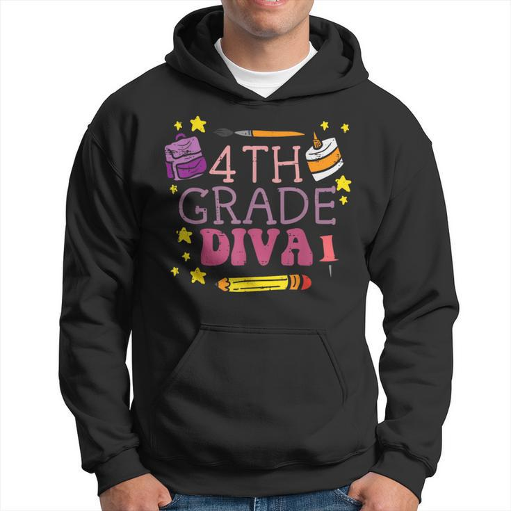 Fourth 4Th Grade Diva Cute First Day Of School Girls Kids  Hoodie