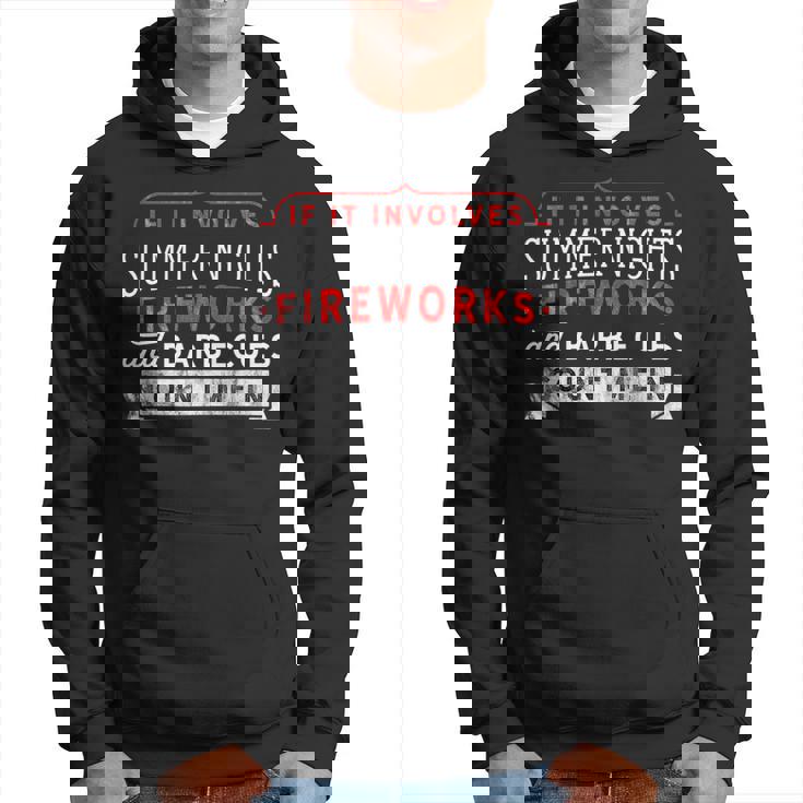 Fourth Of July Summer Nights Fireworks Bbq Celebrate 4Th   Summer Funny Gifts Hoodie