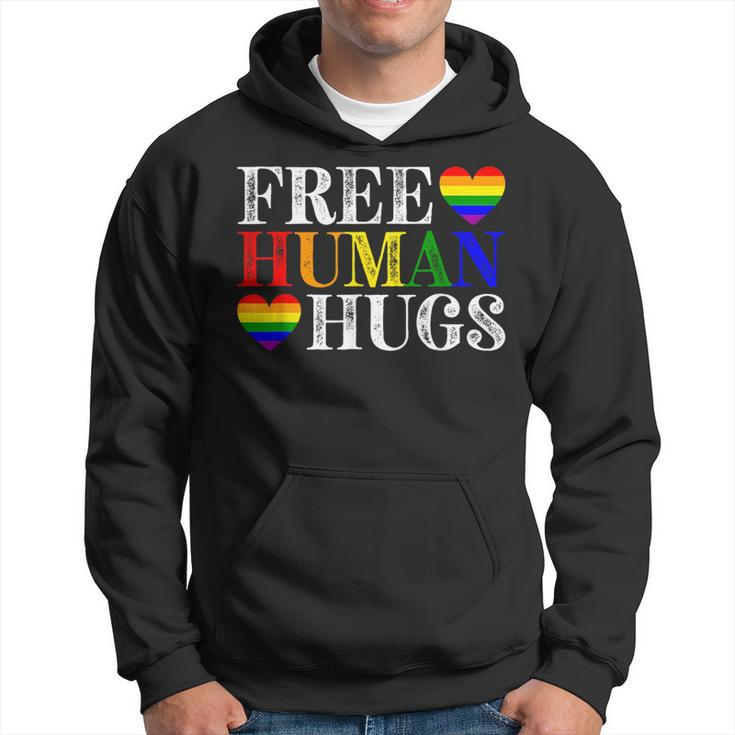 Free Human Hugs Lgbt Pride Month  Hoodie