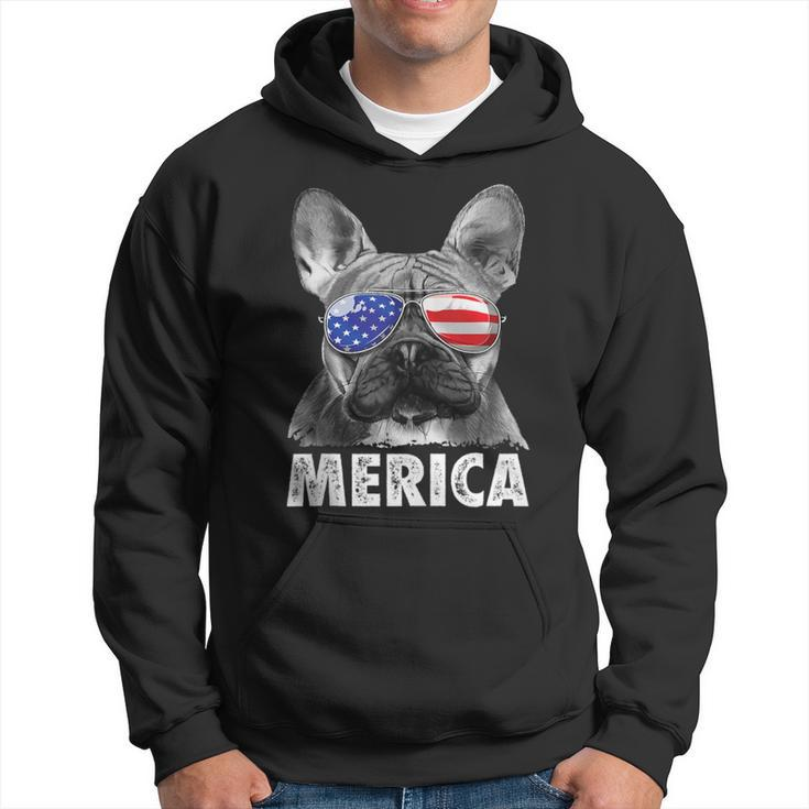 French Bulldog 4Th Of July Merica   American Flag Hoodie