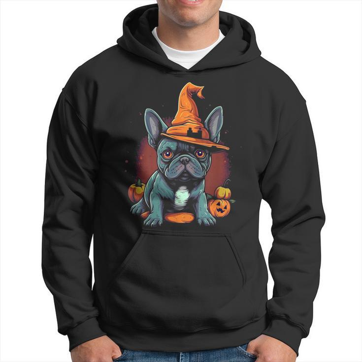 French Bulldog Witch Hat Halloween Costume Dog Lover Puppy Hoodie