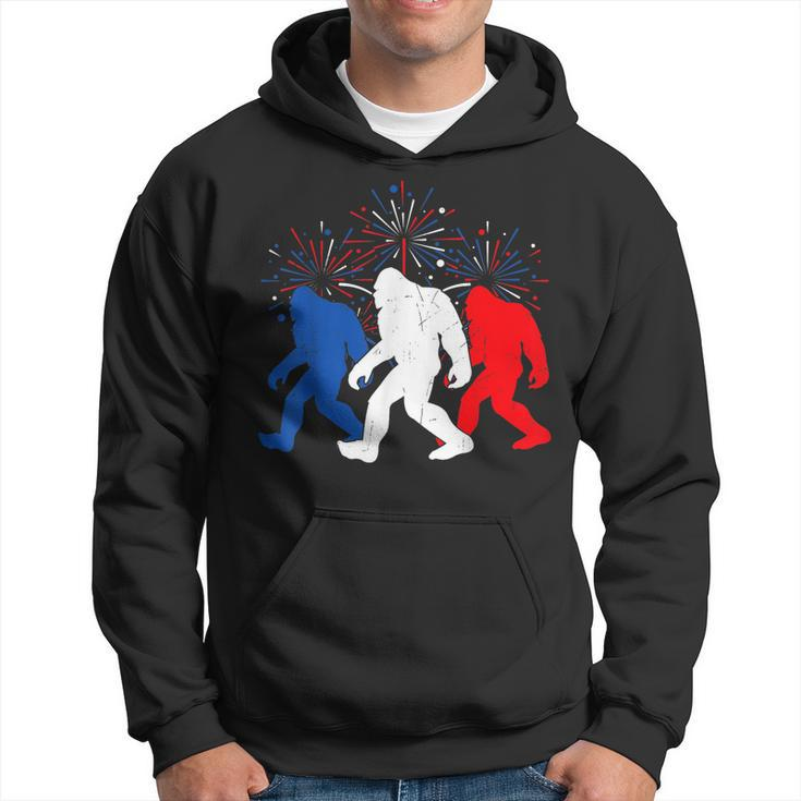 Funny 4Th Of July Red White Blue Bigfoot Fireworks Usa Flag  Hoodie
