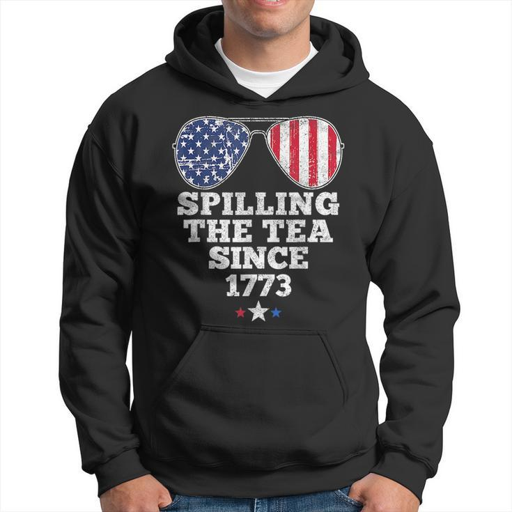Funny 4Th Of July Spilling The Tea Since 1773 American Flag  Hoodie