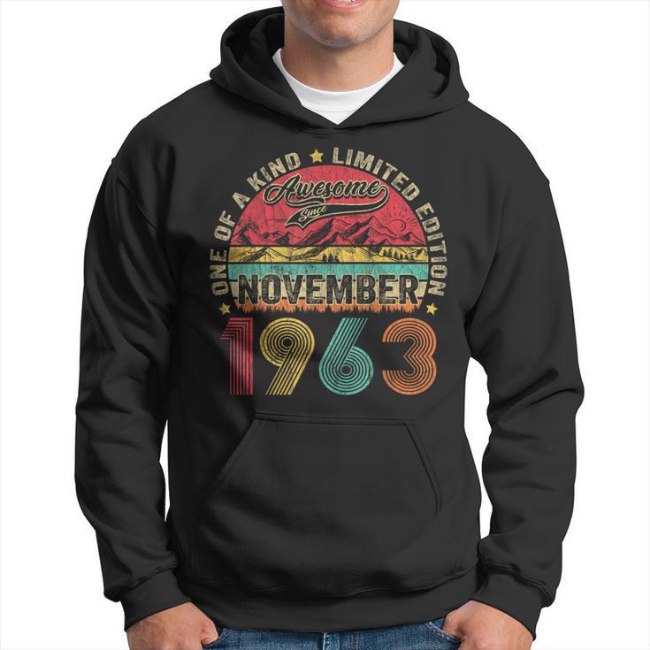 60 Years Old November 1963 Vintage 60Th Birthday Hoodie