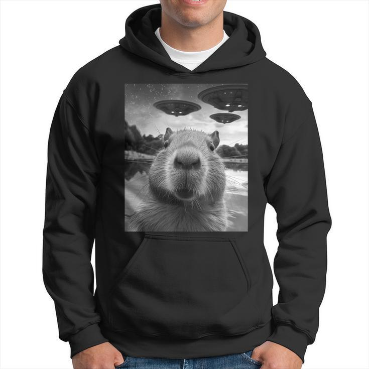 Capybara Selfie With Ufos Weird Hoodie