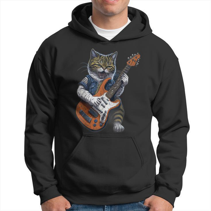 Cat Playing A Guitar Cats Lover Hoodie