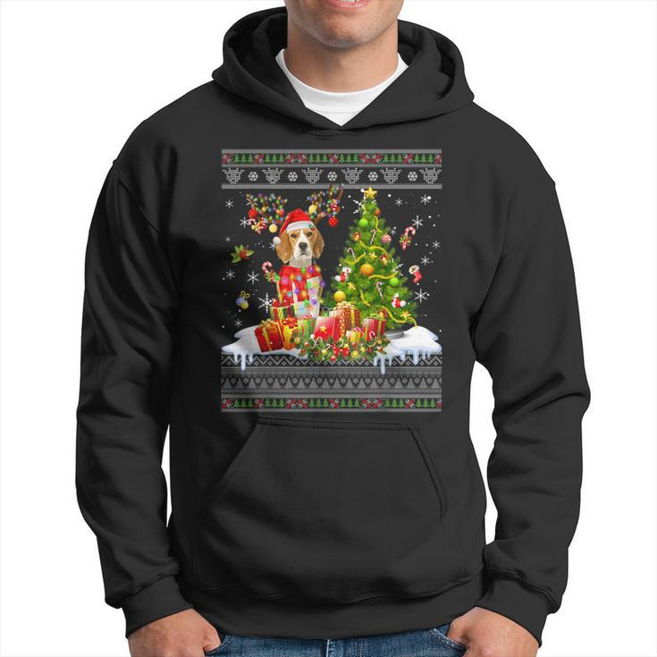 Christmas Lights Beagle Dog Xmas Ugly Sweater Hoodie