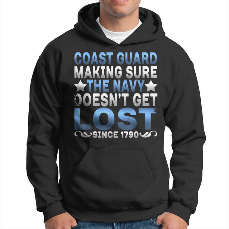 Funny Coast Guard Making Sure Navy Doesnt Get Lost T Hoodie