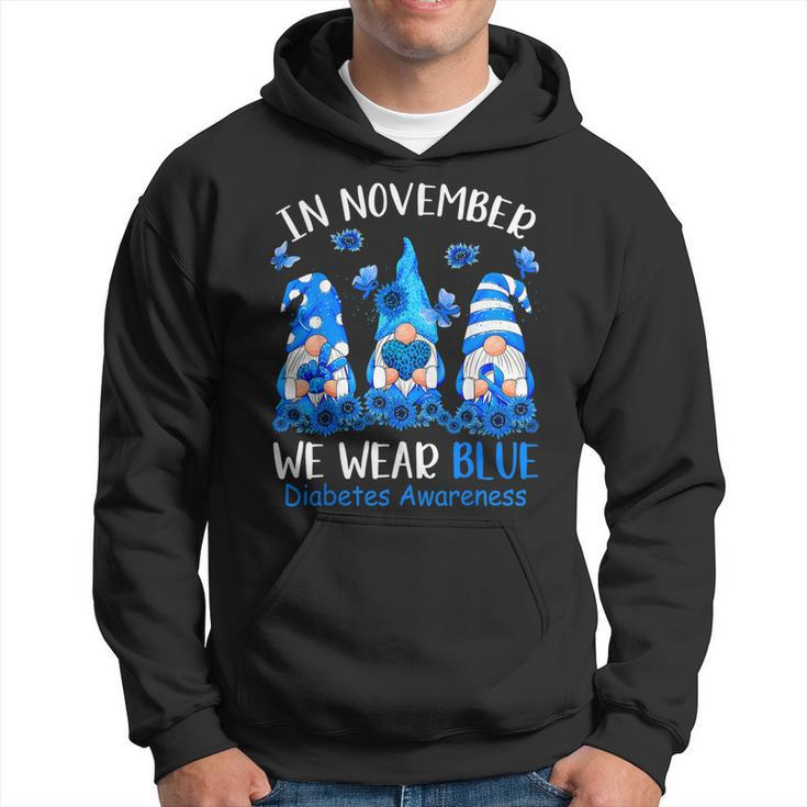 Cute Gnomes Wear Blue For Type1 Diabetes Awareness Hoodie