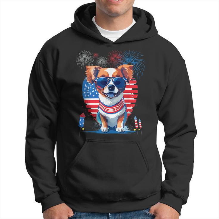 Funny Cute Puppy Dog Lover Celebrate 4Th Of July Dog Hoodie