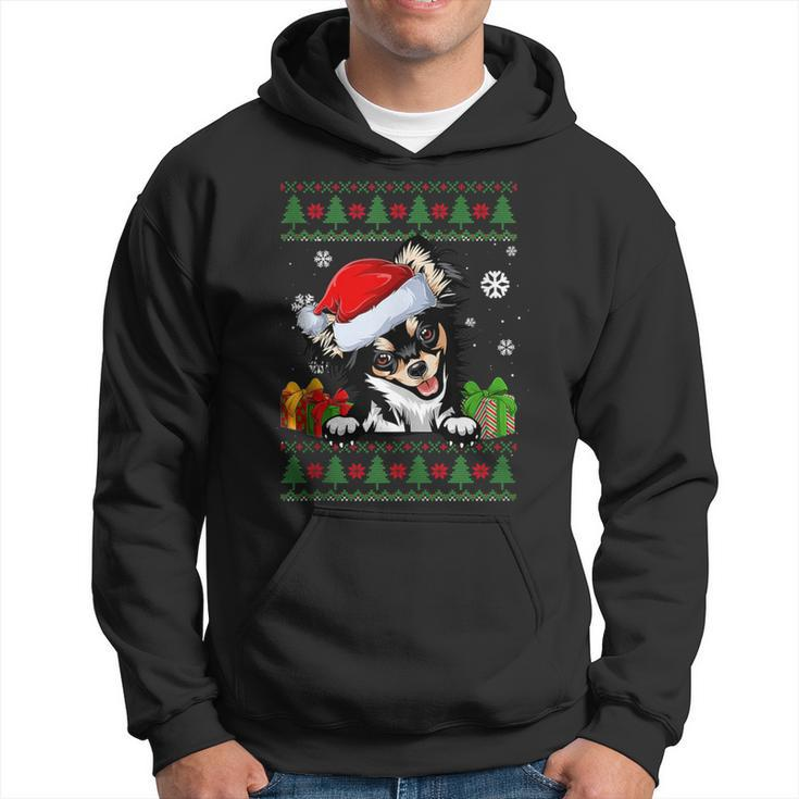 Dog Lovers Chihuahua Santa Hat Ugly Christmas Sweater Hoodie