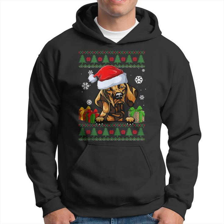 Dog Lovers Vizsla Santa Hat Ugly Christmas Sweater Hoodie