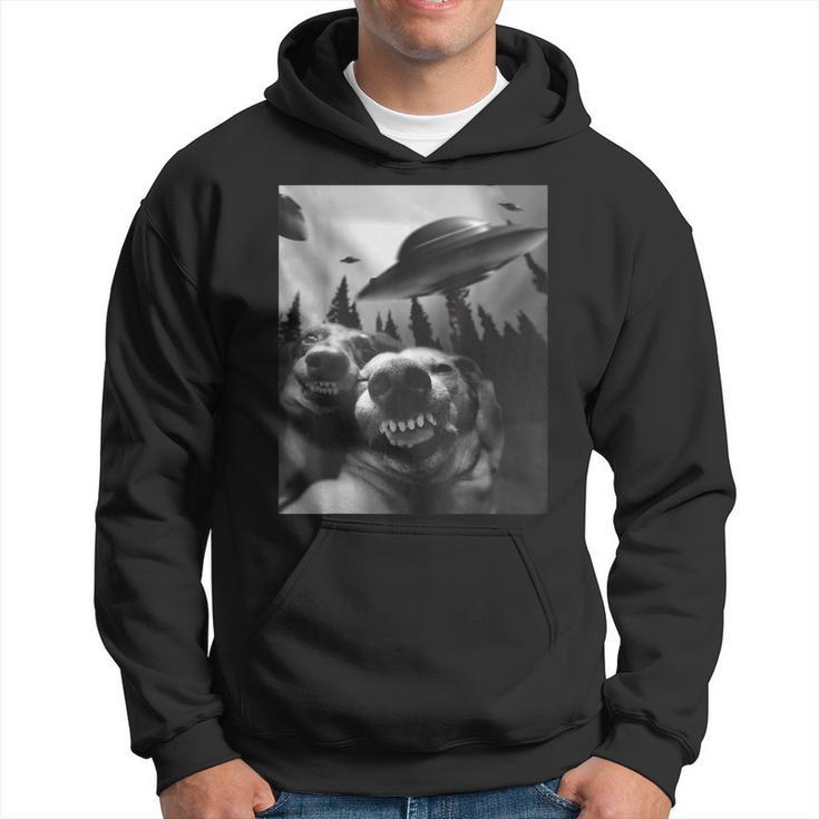 Funny Dogs Selfie With Ufos  Hoodie