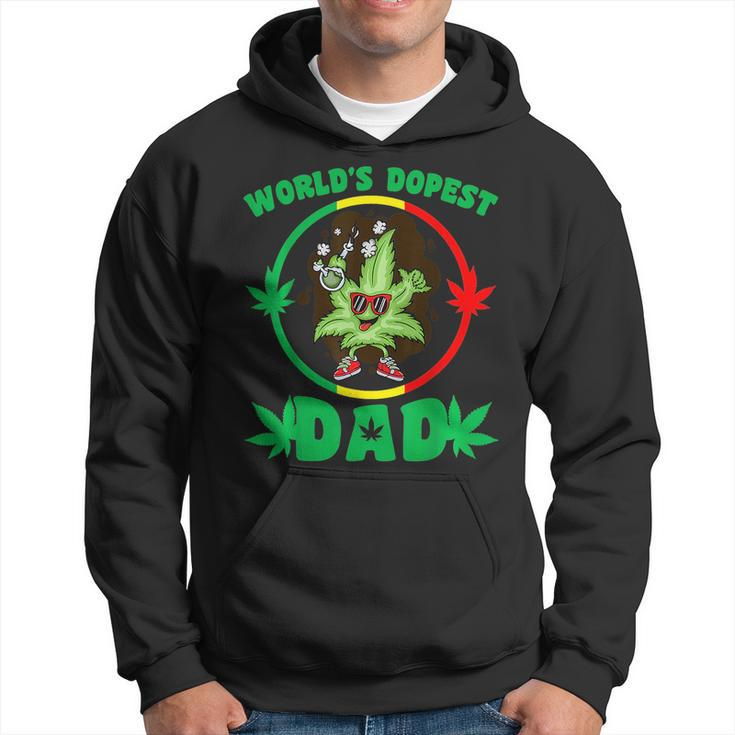 Funny Fathers Day Worlds Dopest Dad Cannabis Marijuana Weed  Hoodie