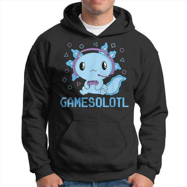 Funny Gamesolotl Anime Kawaii Gaming Axolotl Video Gamer  Hoodie