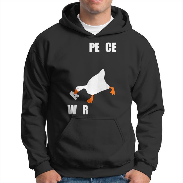 Funny Goose Peace Not War Vaporwave White Bird Geese Joke Hoodie