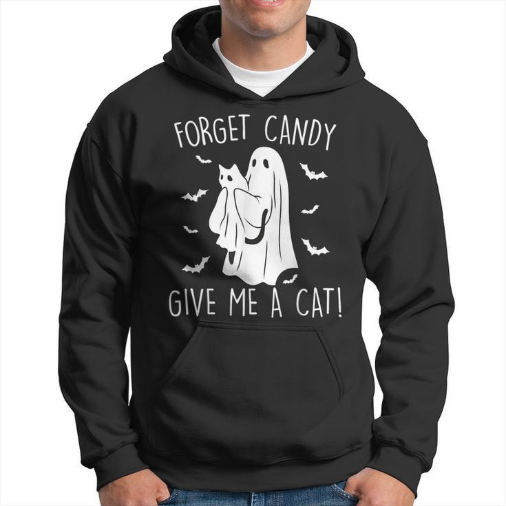Halloween Cat Ghost Forget Candy Give Me Cat Halloween Hoodie