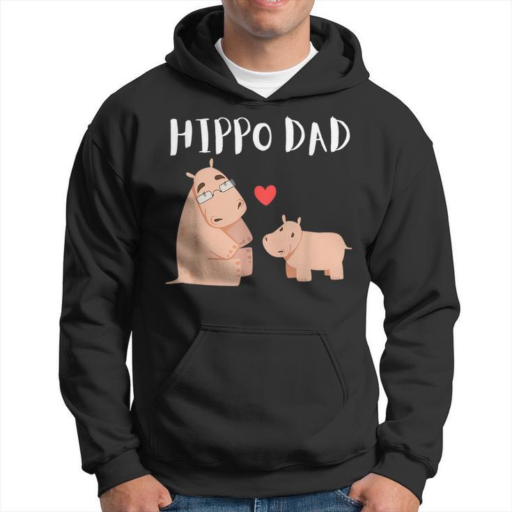 Funny Hippo Dad Fathers Day Kids Animals Family Hippopotame Hoodie