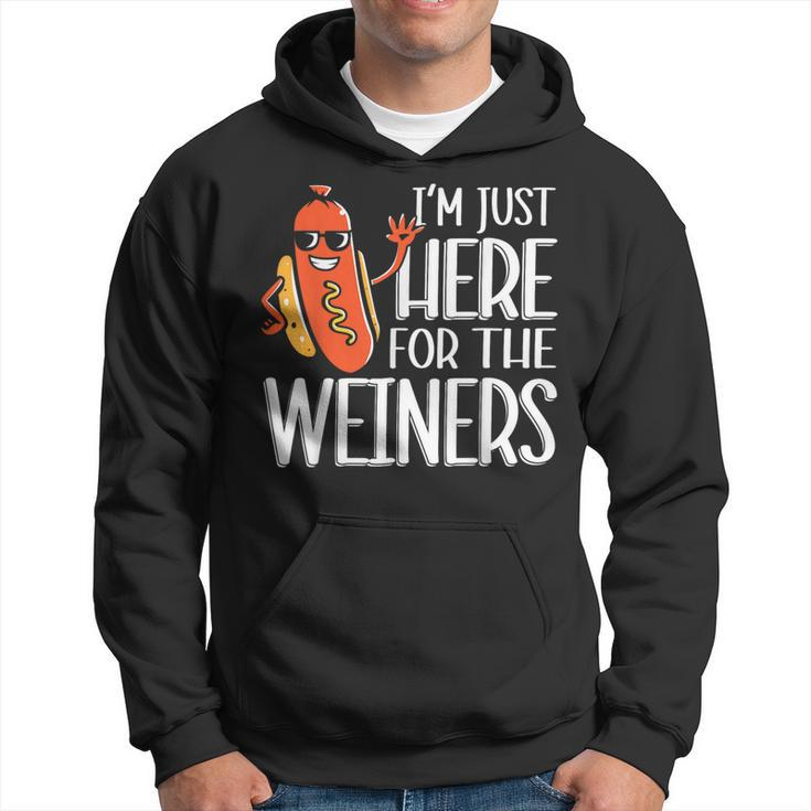 Funny Hot Dog Im Just Here For The Wieners 4Th Of July  Hoodie