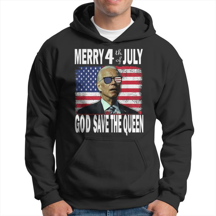 Funny Joe Biden Merry 4Th July Confused God Save The Queen  Hoodie