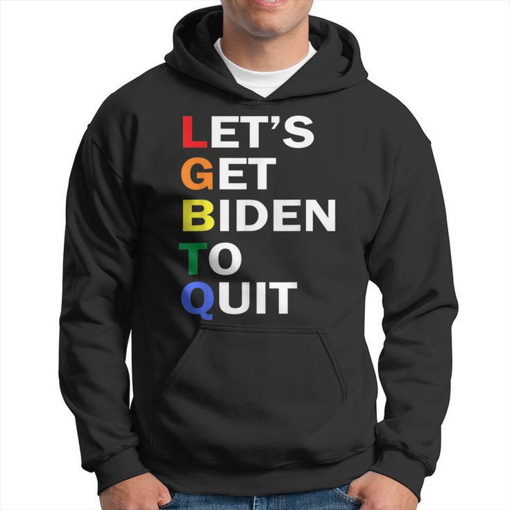 Funny Lgbtq Anti Biden - Lets Get Biden To Quite Hoodie