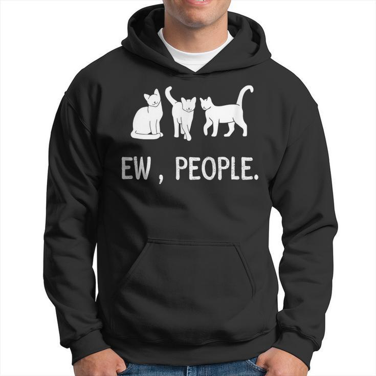 Funny Meow Kitty Black Cat Funny Ew People Meowy Cat Lovers  Hoodie
