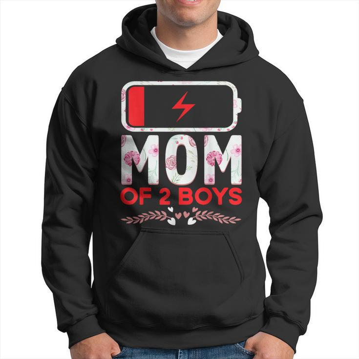 Funny Mom Of 2 Boys From Son Mothers Day Birthday Women Hoodie