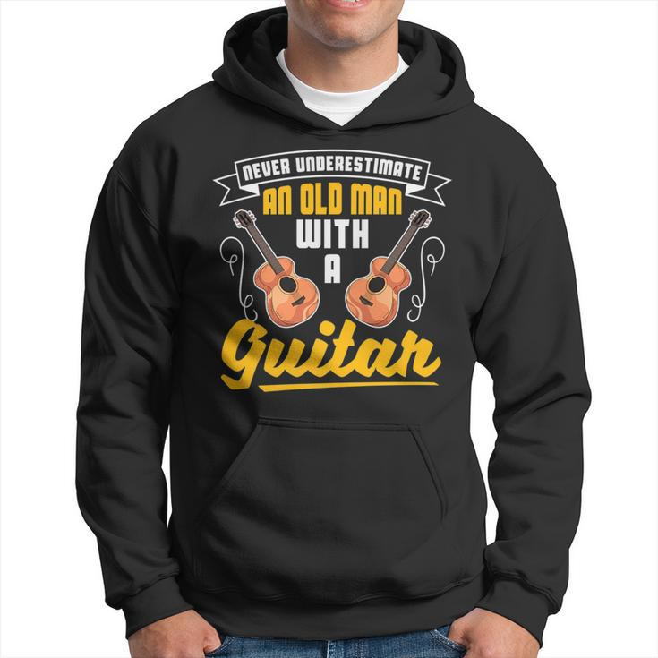 Funny Never Underestimate An Old Man With A Guitar Hoodie