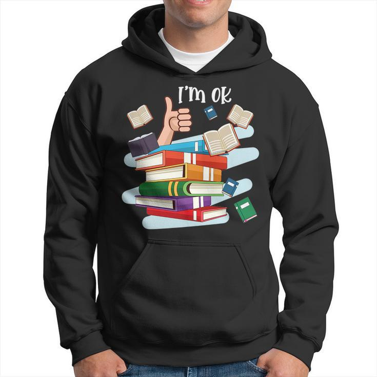 Funny Reading Book Lovers Im Ok National Book Lovers Day   Reading Funny Designs Funny Gifts Hoodie